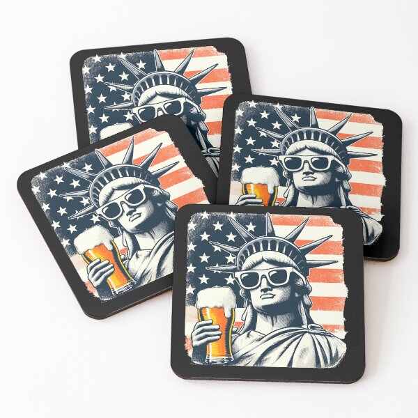 Item preview, USA Flag Statue of Liberty 4th of July Party Beer Novelty Funny Patriotic designed and sold by KsuAnn.