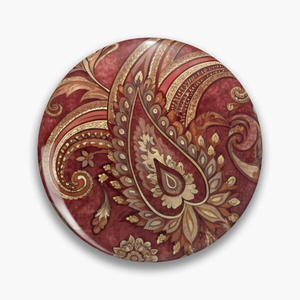 Item preview, Maroon red and brown paisley pattern designed and sold by patterncrow.