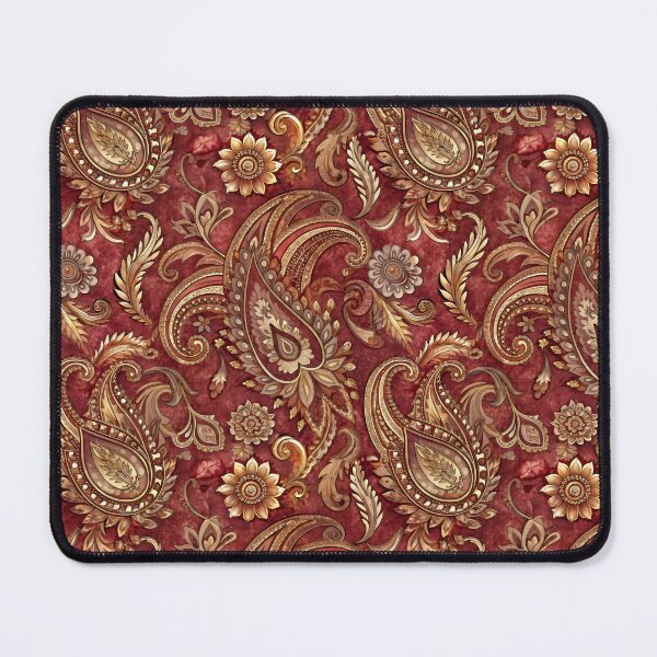 Item preview, Maroon red and brown paisley pattern designed and sold by patterncrow.