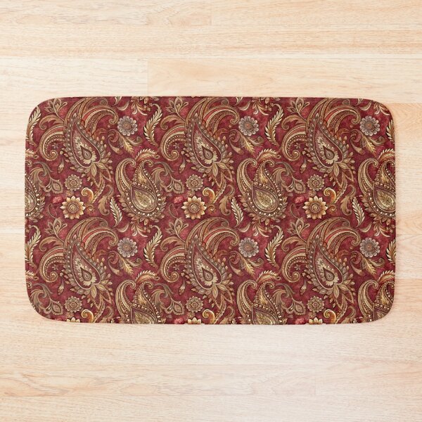 Item preview, Maroon red and brown paisley pattern designed and sold by patterncrow.