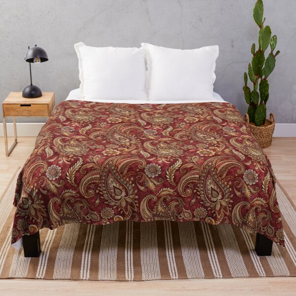 Item preview, Maroon red and brown paisley pattern designed and sold by patterncrow.