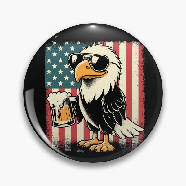Item preview, USA Flag Bald Eagle 4th of July Party Beer Funny Patriotic designed and sold by KsuAnn.