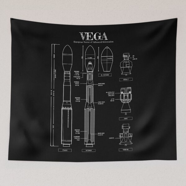 Item preview, Vega Rocket (White Stencil-No Background) Vertical Version designed and sold by BGALAXY.