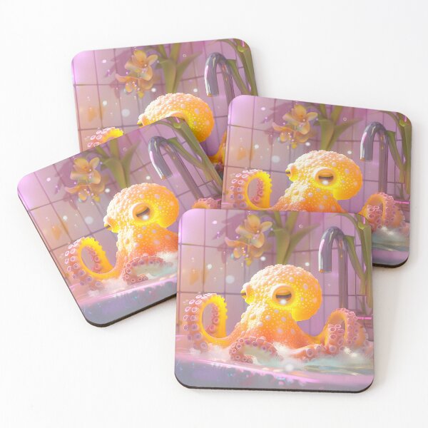 Item preview, An octopus is bathing in the sink. designed and sold by pencil-art98.