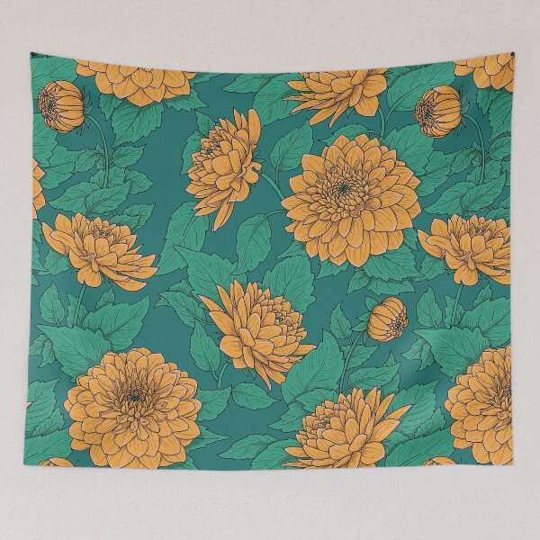 Item preview, Flower pattern dahlia yellow designed and sold by Motivburg.