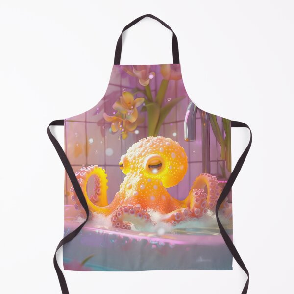 Item preview, An octopus is bathing in the sink. designed and sold by pencil-art98.