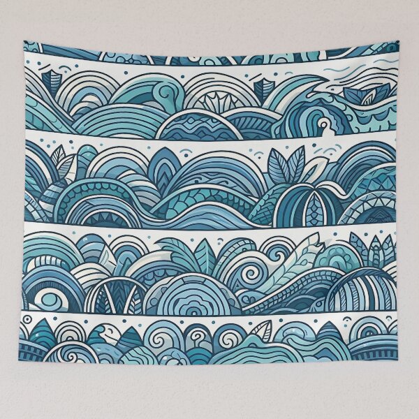 Item preview, different waves line ocean pattern designed and sold by Haji  Kamora.