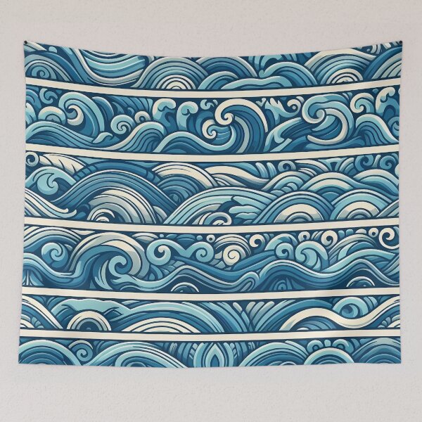 Item preview, different waves line ocean pattern designed and sold by Haji  Kamora.