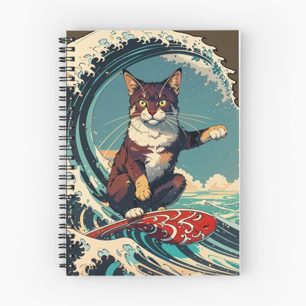 Item preview, cat riding waves designed and sold by Javier Arizabalo Garcia.