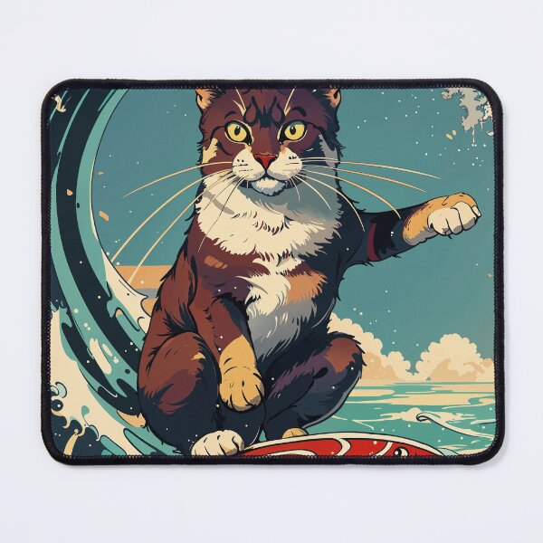 Item preview, cat riding waves designed and sold by Javier Arizabalo Garcia.