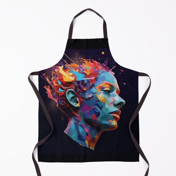 Item preview, Abstract Human Head Profile with Vibrant Colors and Geometric Shapes in Cosmic Digital Art designed and sold by PTDigitalDesign.