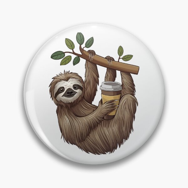 Item preview,  Sloth Just Hangin' Out Enjoying a Coffee , funny sloth with coffee designed and sold by venavar.