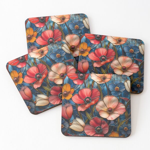 Item preview, Stained Glass Poppies (Variation) designed and sold by OccultDreams.