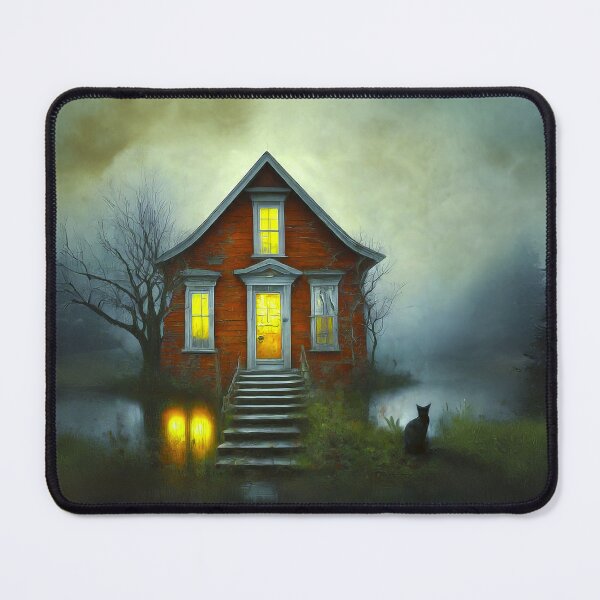 Item preview, Red House with Black Cat designed and sold by Blue Horse Photo Magic.