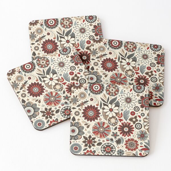 Item preview, Vintage organic flower pattern designed and sold by Haji  Kamora.