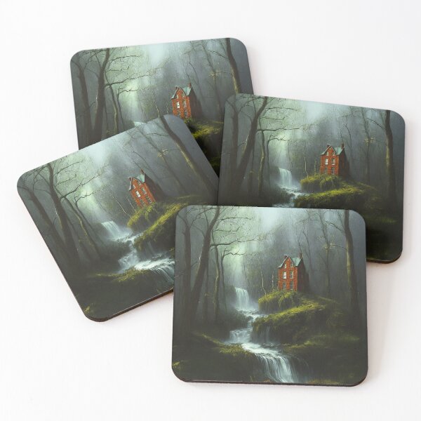 Item preview, Red House and Waterfall designed and sold by Blue Horse Photo Magic.