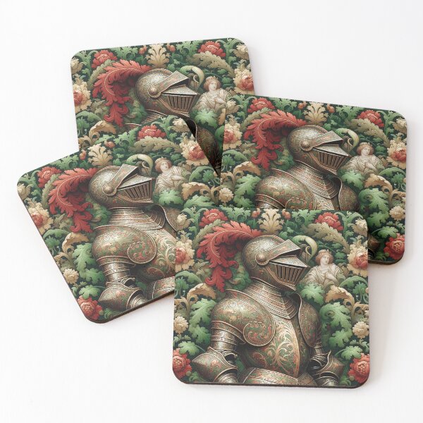 Item preview,  Ornate Knight in Floral Tapestry - Intricate Medieval Art designed and sold by Suzana Djordjevic.