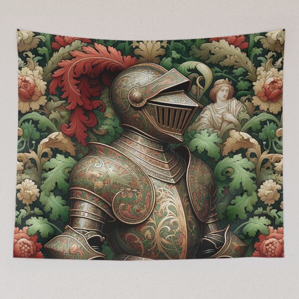 Item preview,  Ornate Knight in Floral Tapestry - Intricate Medieval Art designed and sold by Suzana Djordjevic.