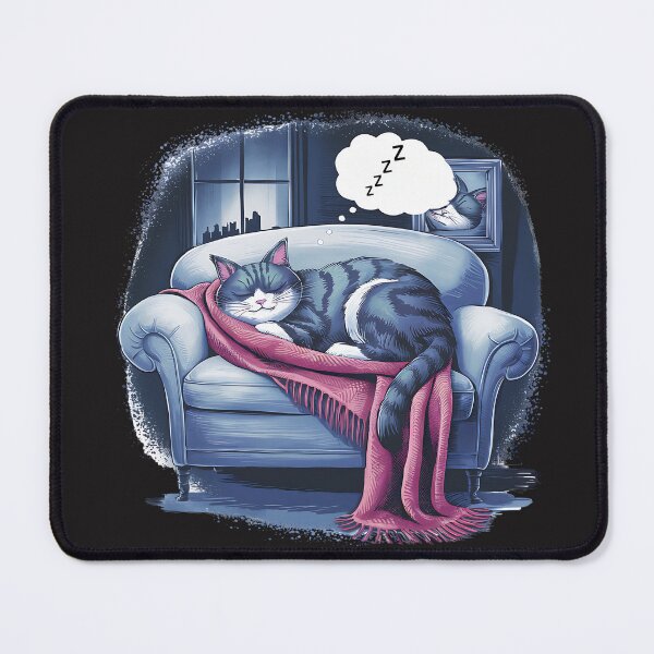 Item preview, ZZZZ CAT : Cozy Dreams Feline Illustration designed and sold by elynne9.