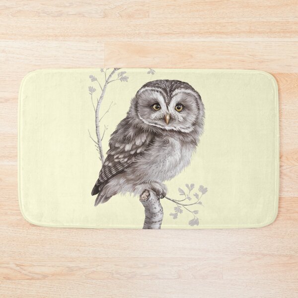 Item preview, adorable owl perched gracefully on a slender tree branch. designed and sold by 123ks.