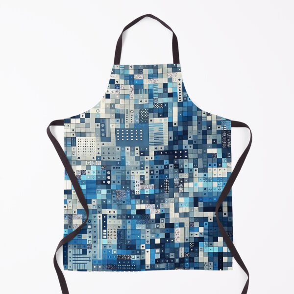 Item preview, Abstract blue pixel pattern designed and sold by Haji  Kamora.