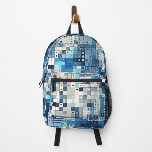 Item preview, Abstract blue pixel pattern designed and sold by Haji Kamora.