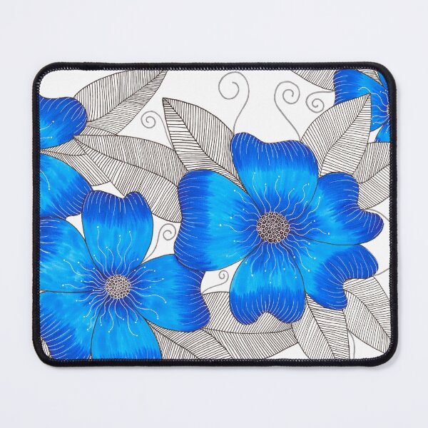 Item preview, Blue Forget me nots with ink leaves designed and sold by Handmadebyjessm.