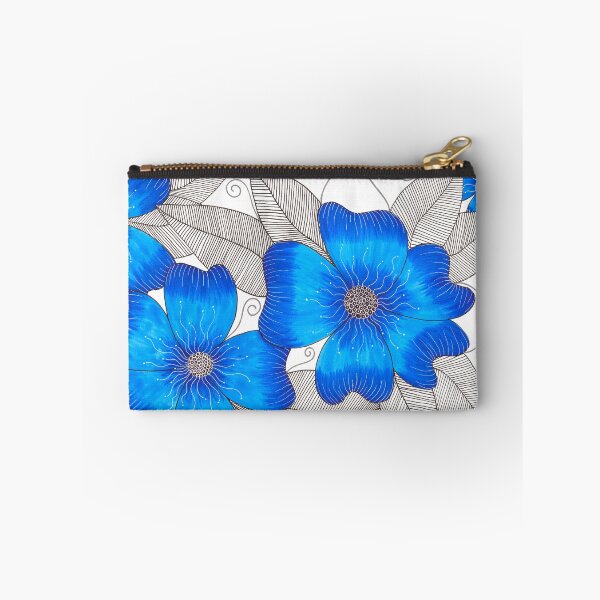 Item preview, Blue Forget me nots with ink leaves designed and sold by Handmadebyjessm.