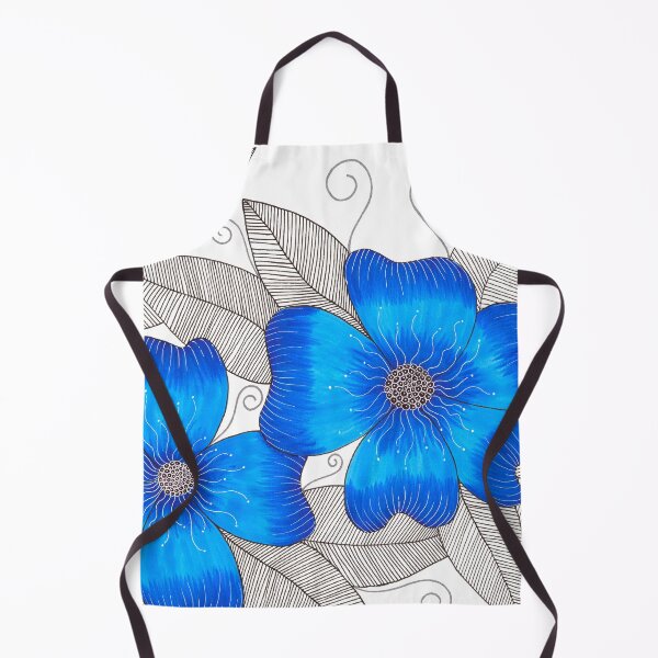 Item preview, Blue Forget me nots with ink leaves designed and sold by Handmadebyjessm.