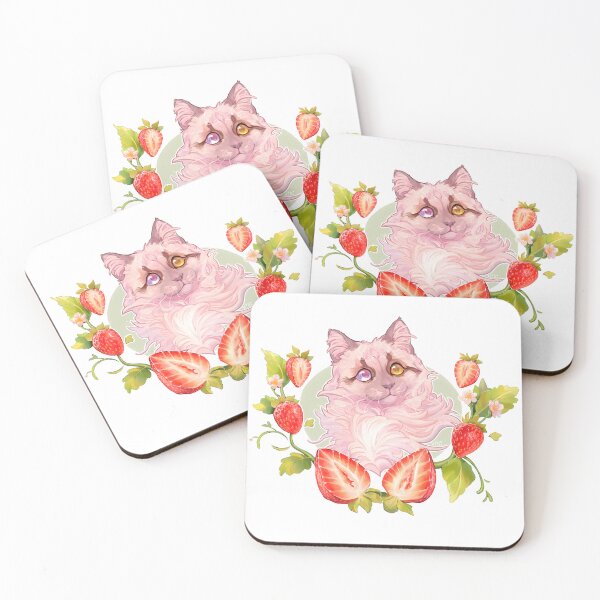 Item preview, strawberries cat designed and sold by ViliBoosher.
