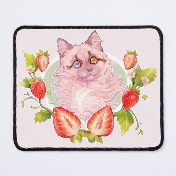 Item preview, strawberries cat designed and sold by ViliBoosher.