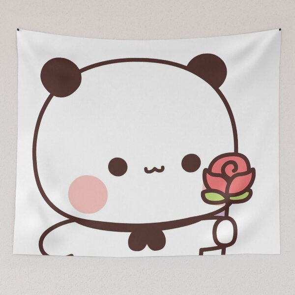Item preview, Bubu bear gives flower to Dudu Panda designed and sold by IsDesignHub.