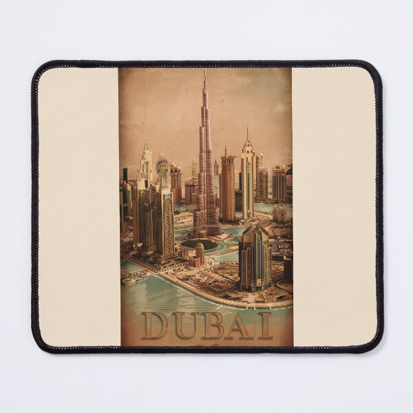 Item preview, Burj Khalifa Dubai - Vintage Skyline Travel Art designed and sold by Emaga Digital Studio.