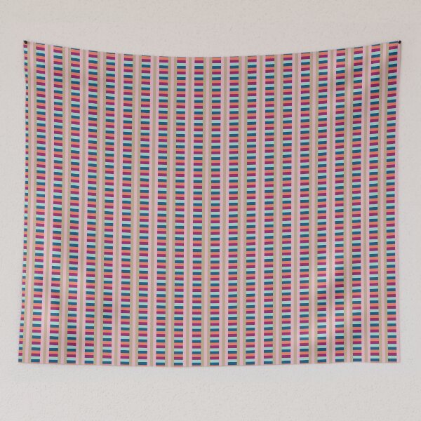 Item preview, Multicoloured Abstract Plaid Pattern in Pink, Beige, Dark Blue, Orange, Berry and Mint Green designed and sold by scome.