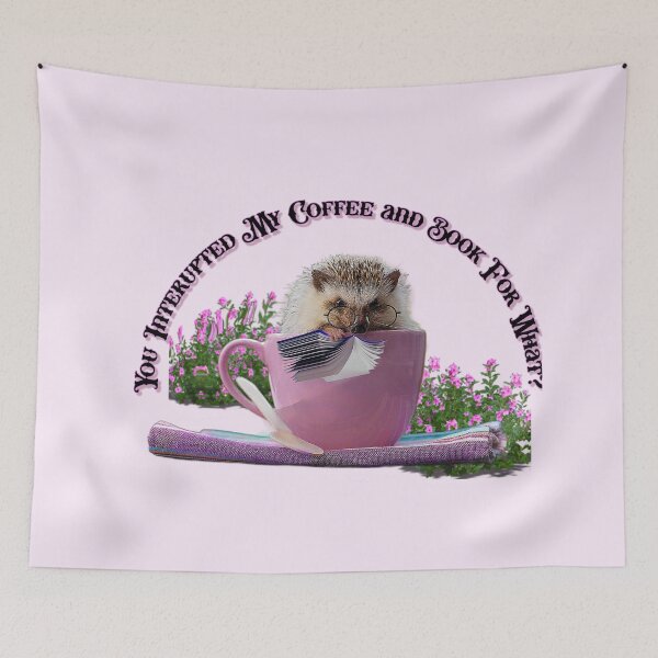 Item preview, CUTE HEDGEHOG WITH COFFEE AND BOOK designed and sold by THE AMERICAN TEEVANGELIST.