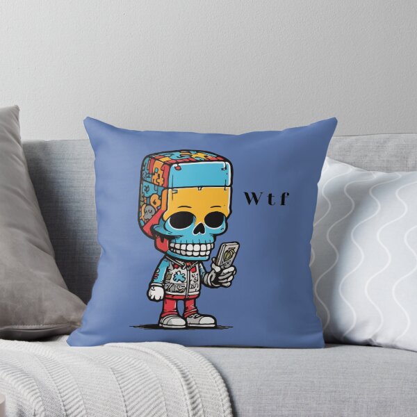 Item preview, Skull checking phone, wtf - skeleton cartoon character cartoon, funny designed and sold by ChuckleCharmz.