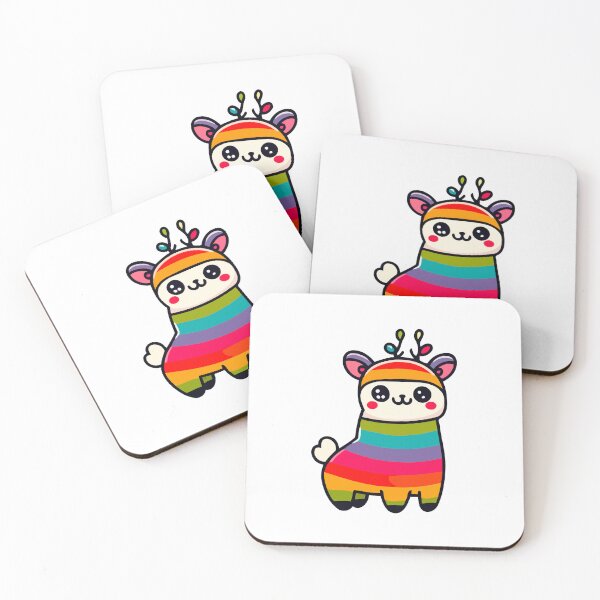 Item preview, Cute Rainbow Striped Llama with Antlers designed and sold by Akioos.