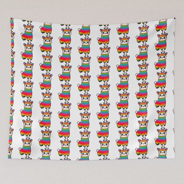 Item preview, Cute Rainbow Striped Llama with Antlers designed and sold by Akioos.