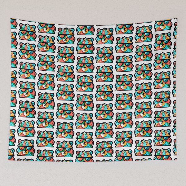 Item preview, Colorful Geometric Bear with Sunglasses designed and sold by Akioos.