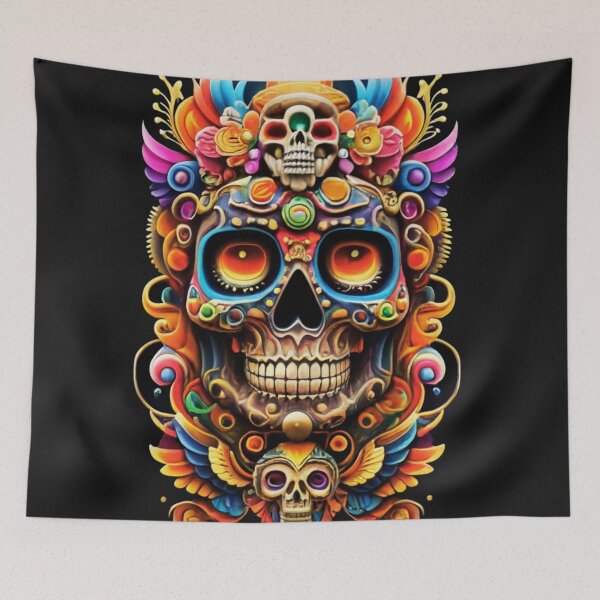 Item preview, God of death Mictlantecuhtli mayan pattern, designed and sold by aipaint.