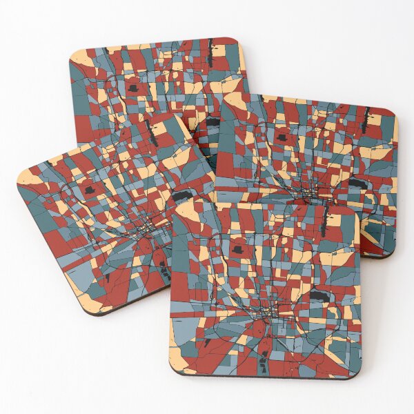 Item preview, Columbus Ohio Retro Earthtone City Map - Colorful Abstract Art Print designed and sold by Stadify.