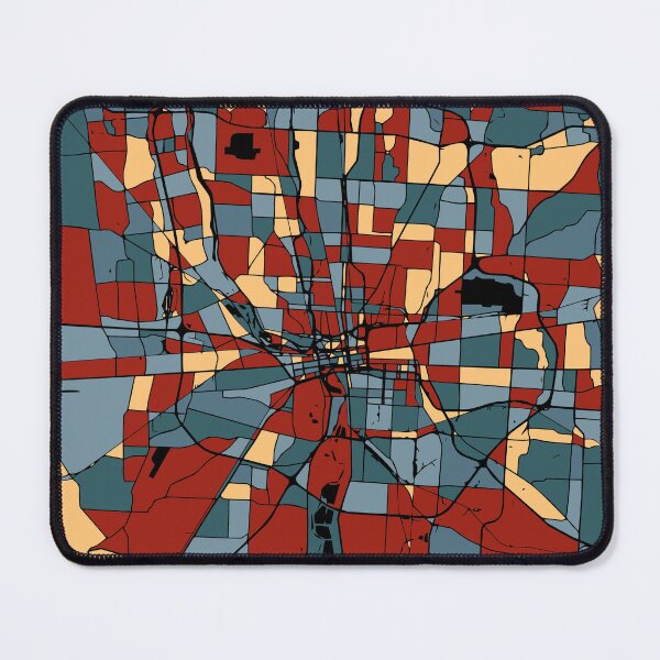 Item preview, Columbus Ohio Retro Earthtone City Map - Colorful Abstract Art Print designed and sold by Stadify.