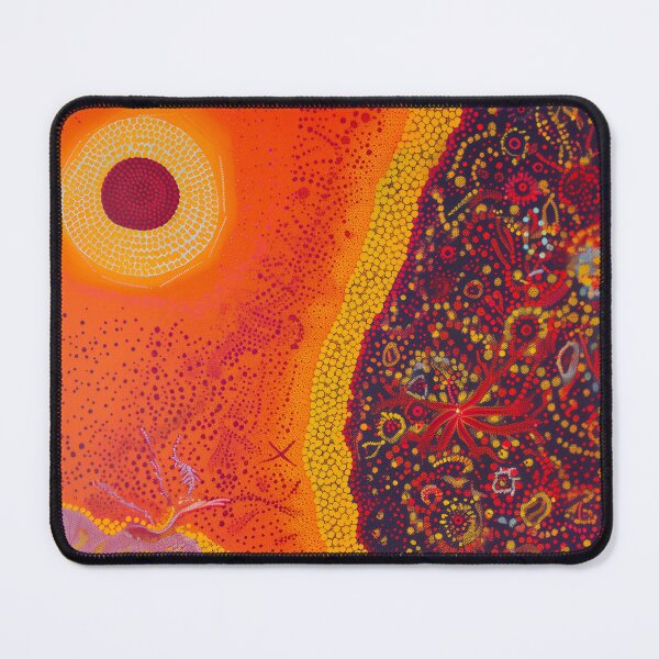Item preview, Vibrant Australian Aboriginal Artwork, Indigenous Australian Art, Aboriginal Dot Painting, Red, Orange, Yellow, Purple, Pink designed and sold by IuliiaArtPrints.