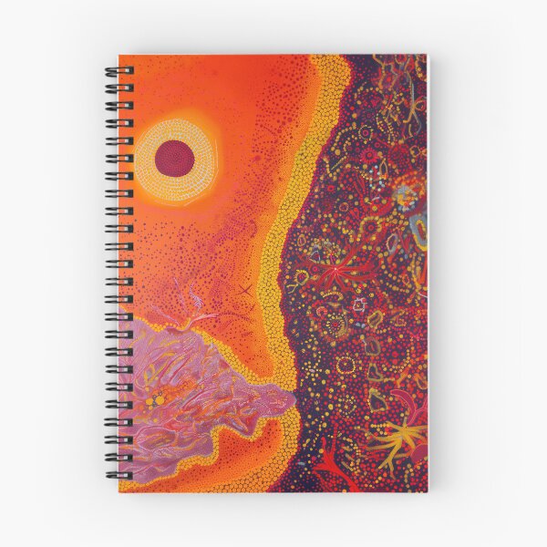 Item preview, Vibrant Australian Aboriginal Artwork, Indigenous Australian Art, Aboriginal Dot Painting, Red, Orange, Yellow, Purple, Pink designed and sold by IuliiaArtPrints.
