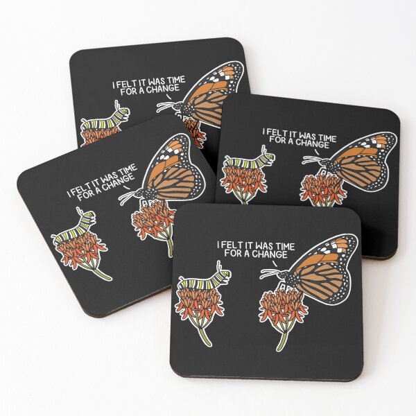 Item preview, (Version for DARK COLORED Items) TIME FOR A CHANGE (Monarch Butterfly/Caterpillar) designed and sold by chicorycreative.