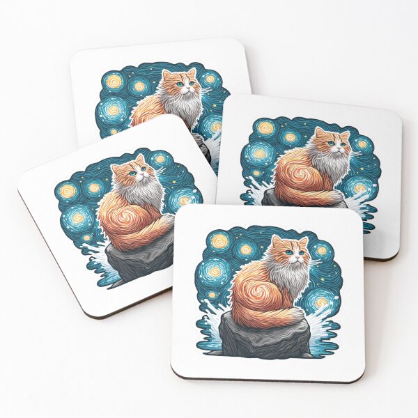 Item preview, Starry Night Cat designed and sold by pixelpulsenyc.