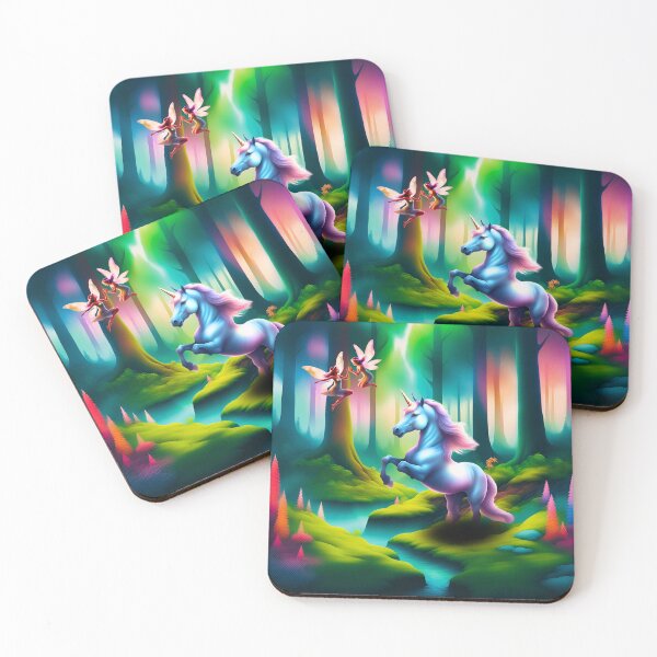 Item preview, fantasy art magical unicorn and fairies designed and sold by SKULLARTISTRY.