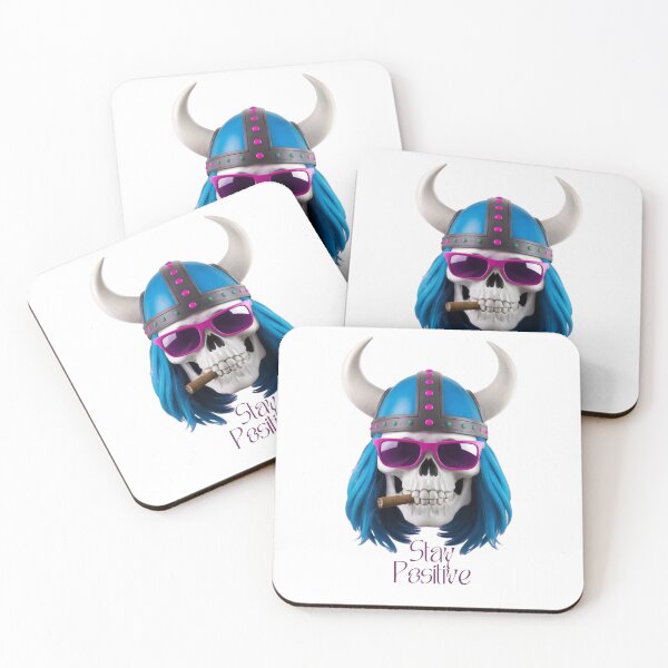 Item preview, Stay Positive Wiking Skull designed and sold by lalunami.