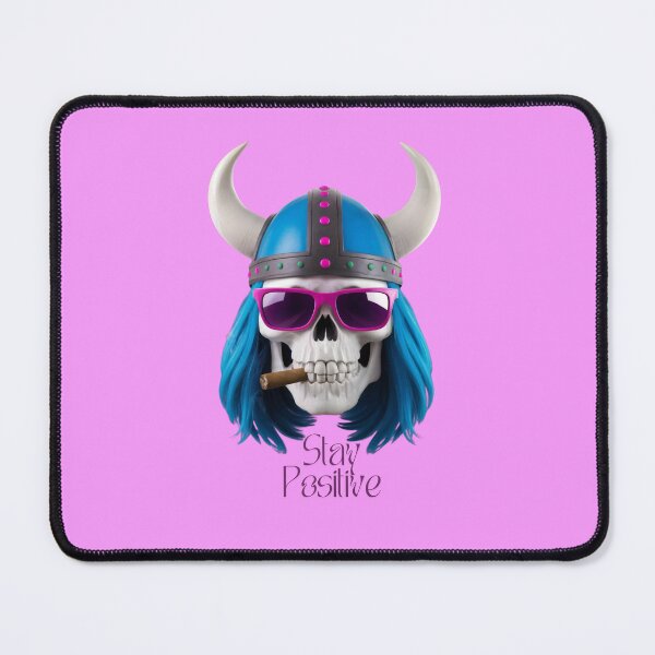 Item preview, Stay Positive Wiking Skull designed and sold by lalunami.