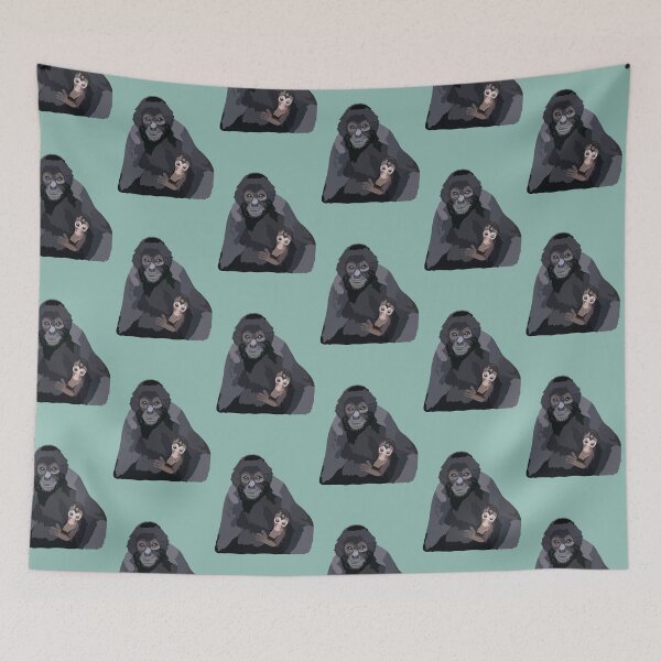 Aperçu de l'œuvre S comme gardien de singe-araignée, conception de gardien de singe-écureuil – Œuvre d'art dédiée aux soins et à la conservation des primates agiles créée et vendue par PrettylittlepastelUk.
